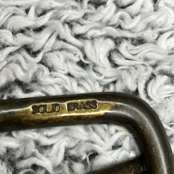 Beautiful Lg Solid Brass Western Leather Belt - Picture 3 of 4
